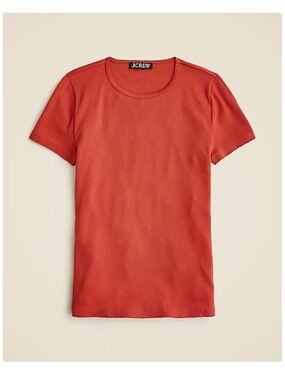 J. Crew Rust Red Fine rib short-sleeve T-shirt